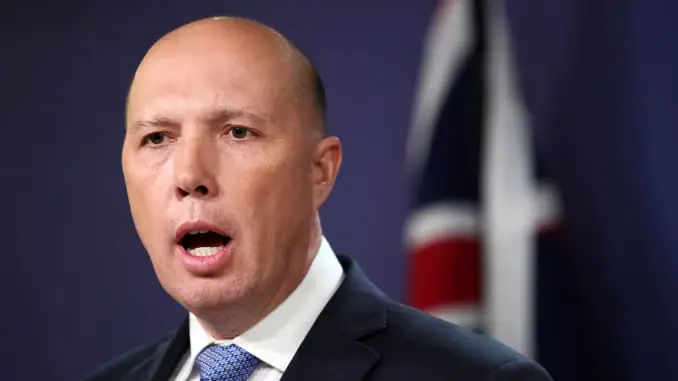 Australian Home Affairs Minister Peter Dutton