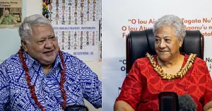 Caretaker Prime Minister Tuilaepa Dr. Sailele Malielegaoi and Leader of F.A.S.T. Fiame Naomi Mata'afa