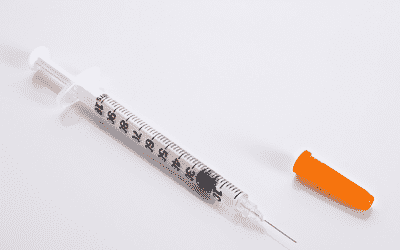 Used needle syringe
