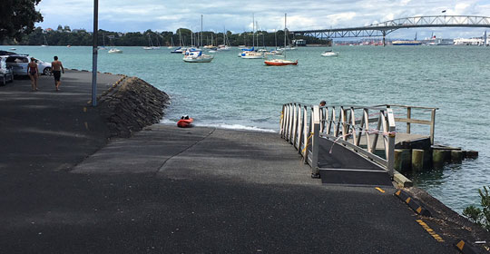Auckland harbour at boat ramp
