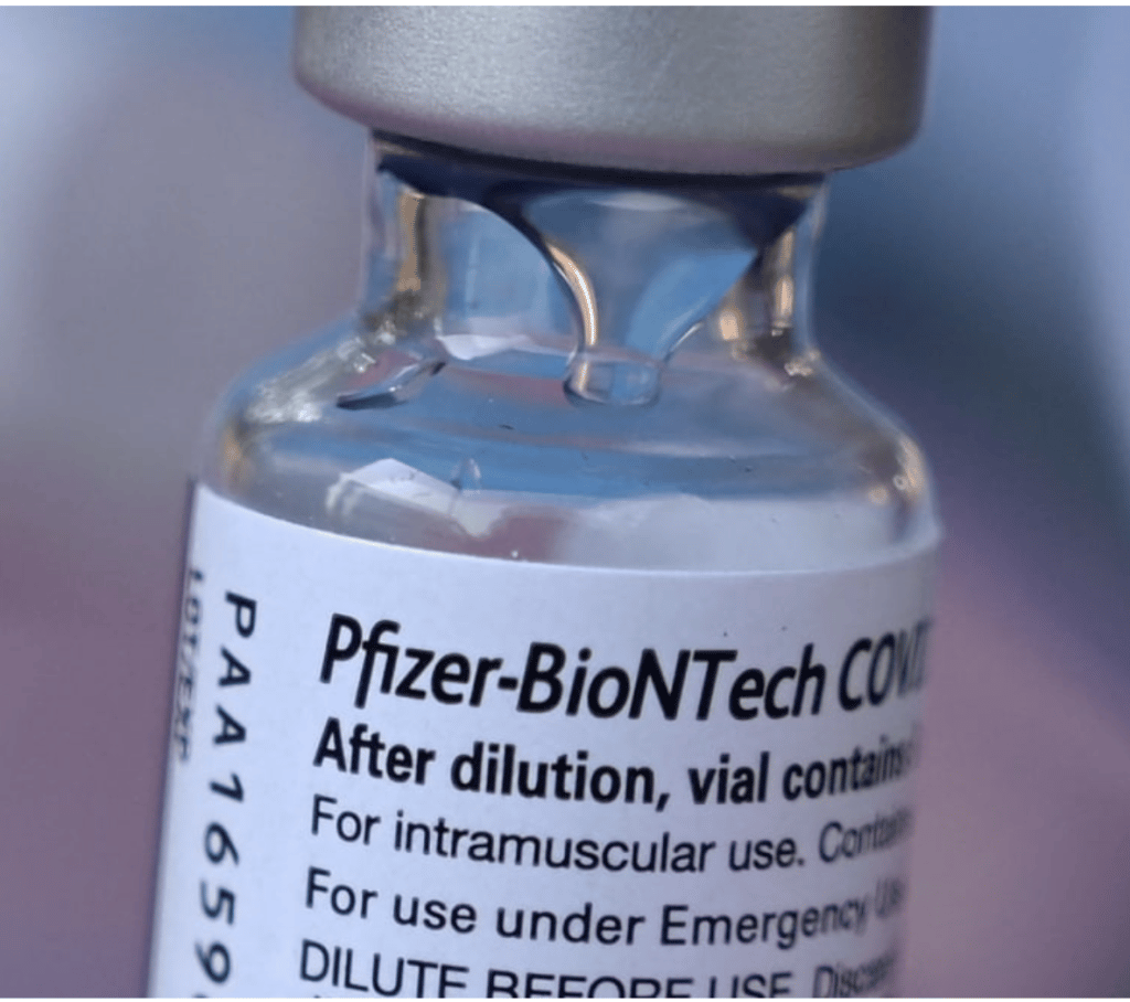 A vial of Pfizer's vaccine.