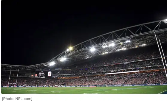 Accor Stadium is host venue for 2022 Rugby League finals. Photo by ABC News