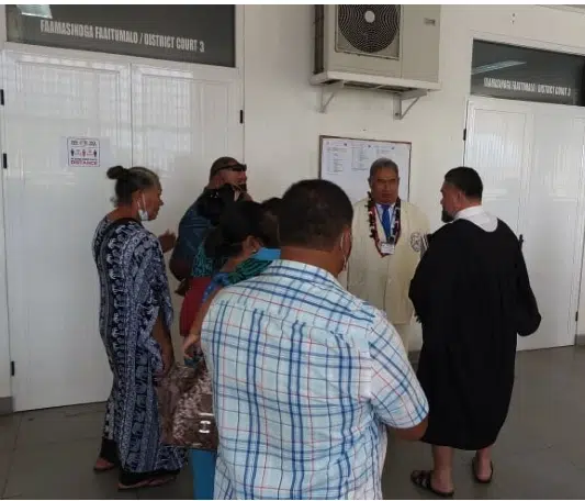 Tiumalumatua Maifea Fetu at court. Photo by Radio Polynesia