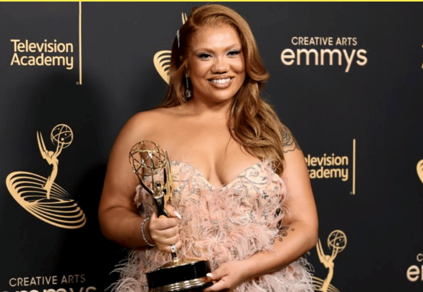 Parris Goebel with her Emmy Award