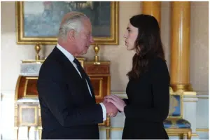 King Charles III and NZ Prime Minister, Jacinda Ardern