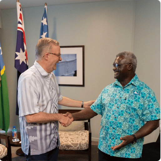 Anthony Albanese and Manase Sogavare