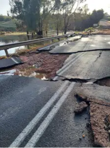 Damaged roads in Victoria