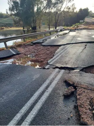 Damaged roads in Victoria