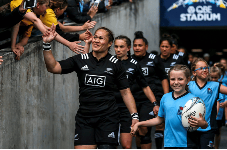 Seiuli Fiao'o Faamausili in one of her games captaining the Black Ferns