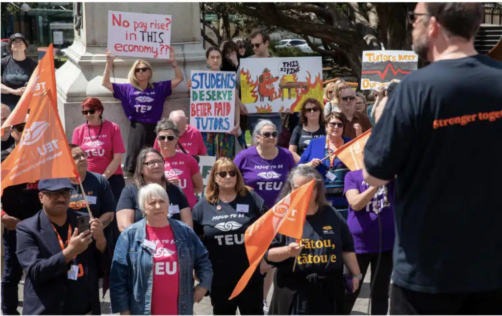 University staff rally at Parliament