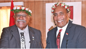 Fijian Prime Minister Sitiveni Rabuka and President Taneti Maamau of Kiribati