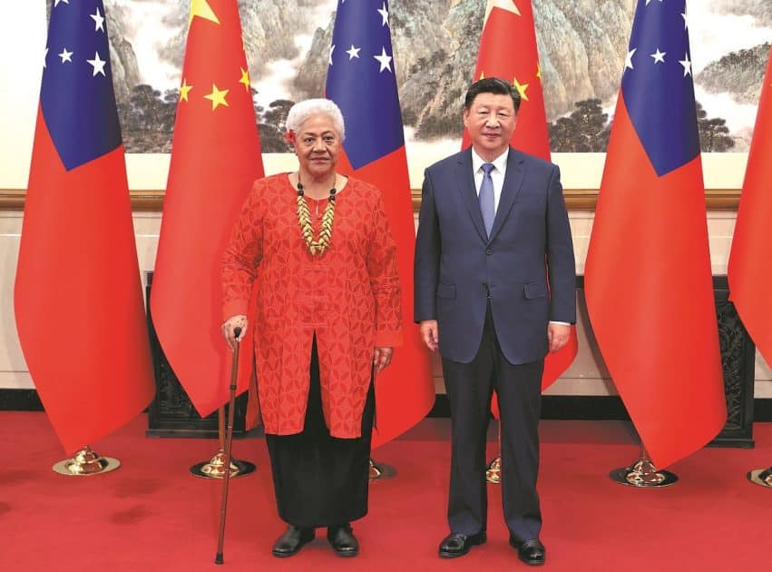 PM Fiame Dr Naomi Mataafa and China President Xi Jiping