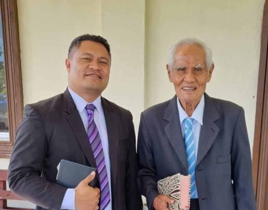 Ben and his father, Dr Aeau Peniamina Leavai