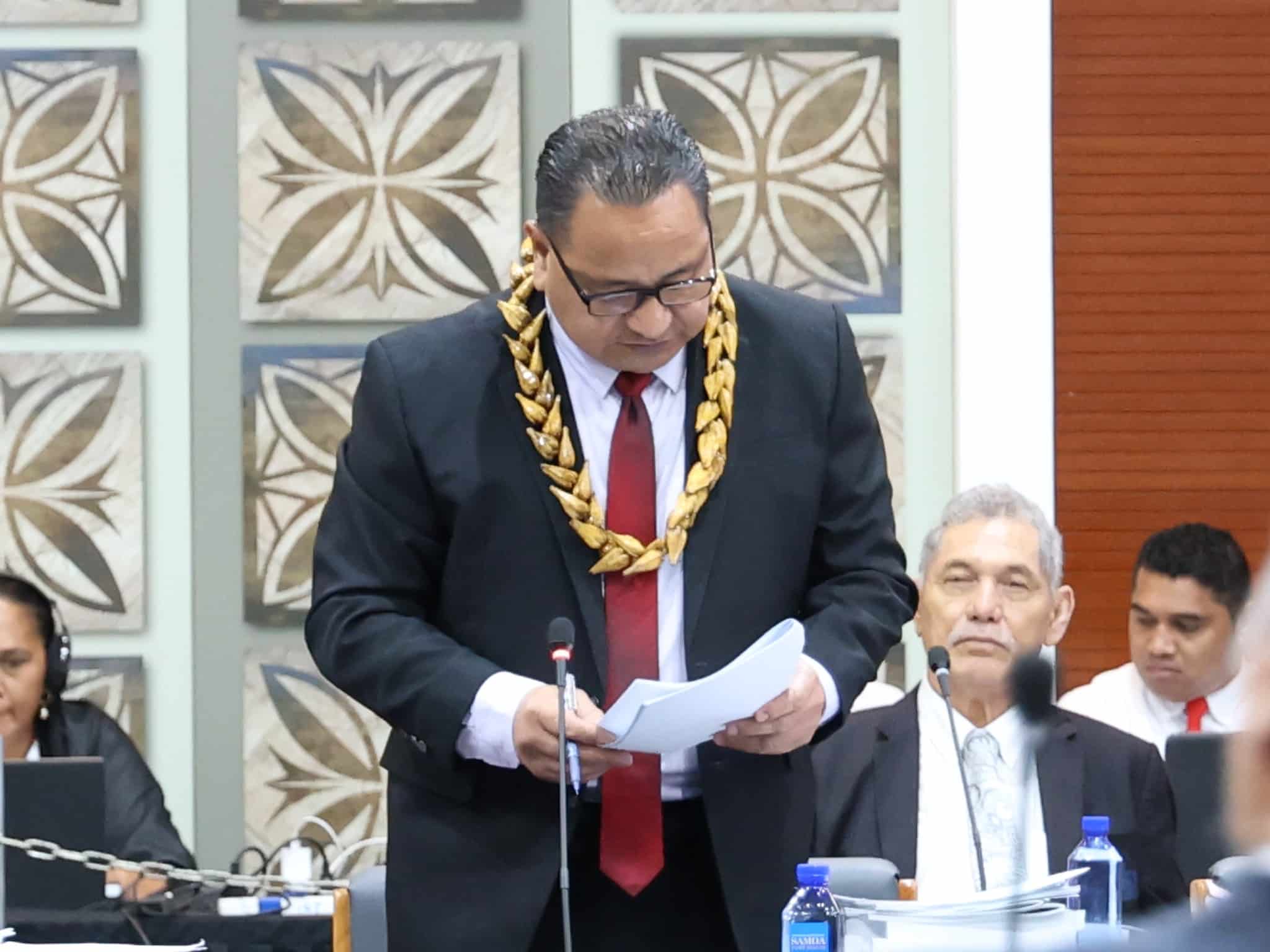 Hon Lautimuia Afoa Uelese Vaai. Minister of Finance