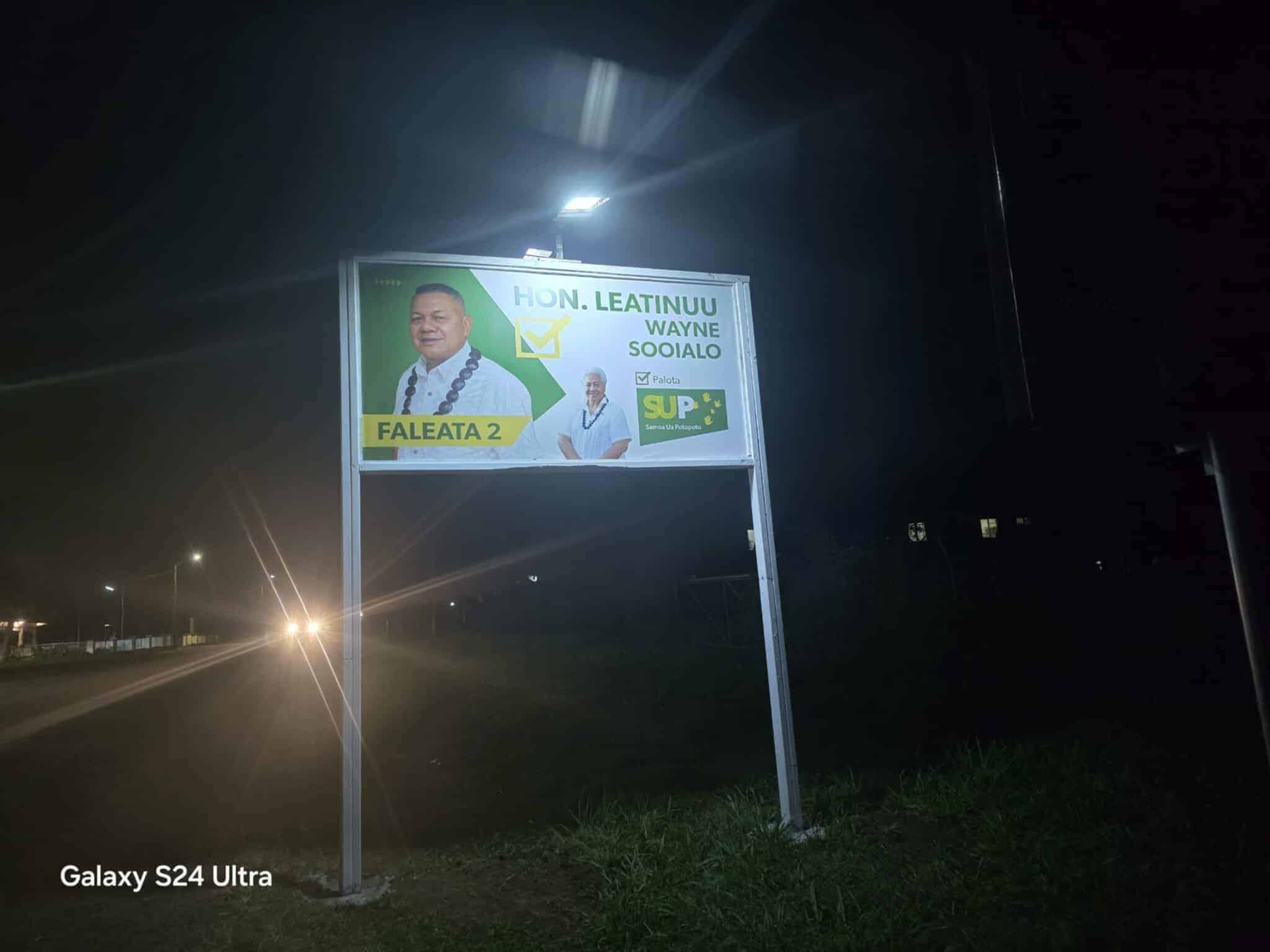Leatinuu billboard damaged