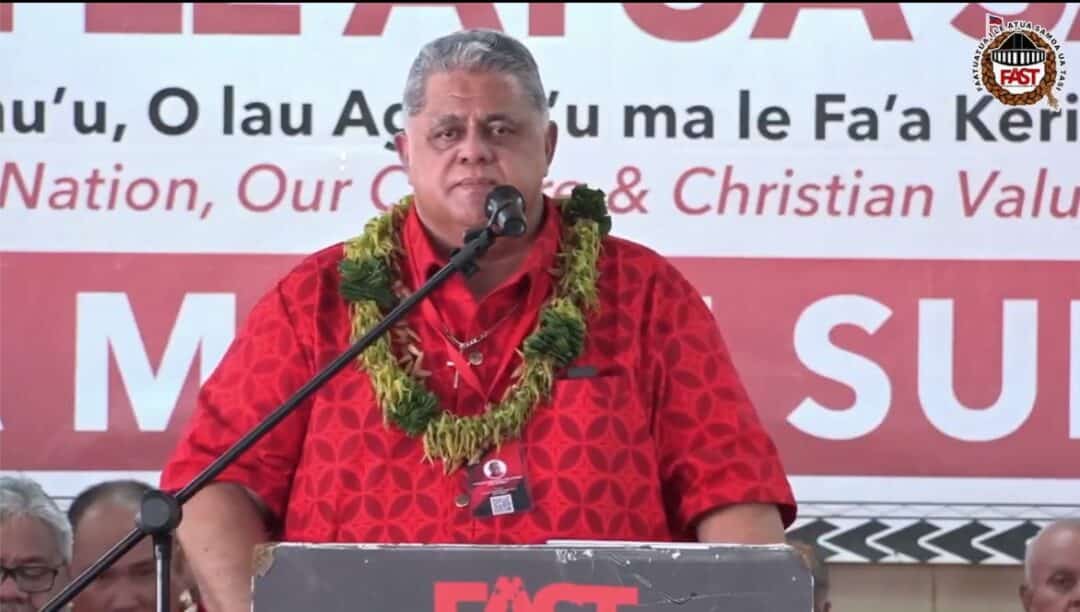 Leader of FAST Party, Hon Laaulialemalietoa Polataivao Leuatea Fosi Schmidt
