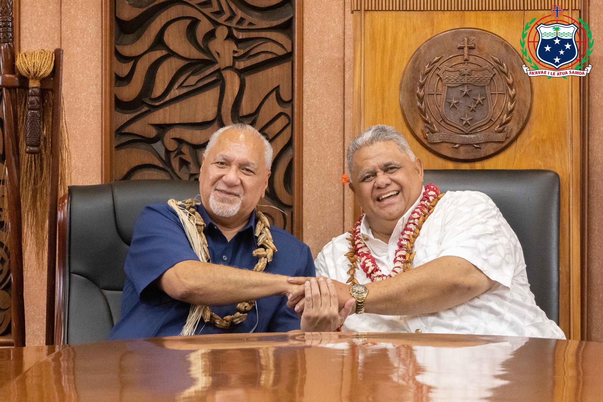 PM of Samoa with Governor of Am Samoa - Pulaali'i Tuiteleleapaga Iuli Nikolao Pula