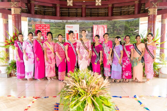 Miss Samoa Pageant 12 contestants with the current Miss Samoa Litara Ieremia Allan