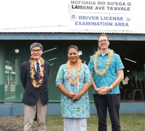 (l-r) HE Ambassador of Japan to Samoa, Ryotaro Suzuki, LTA CEO, Sagauga Leilani Galuvao & UNDP Deputy Resident Representative, Paolo Dalla Stella