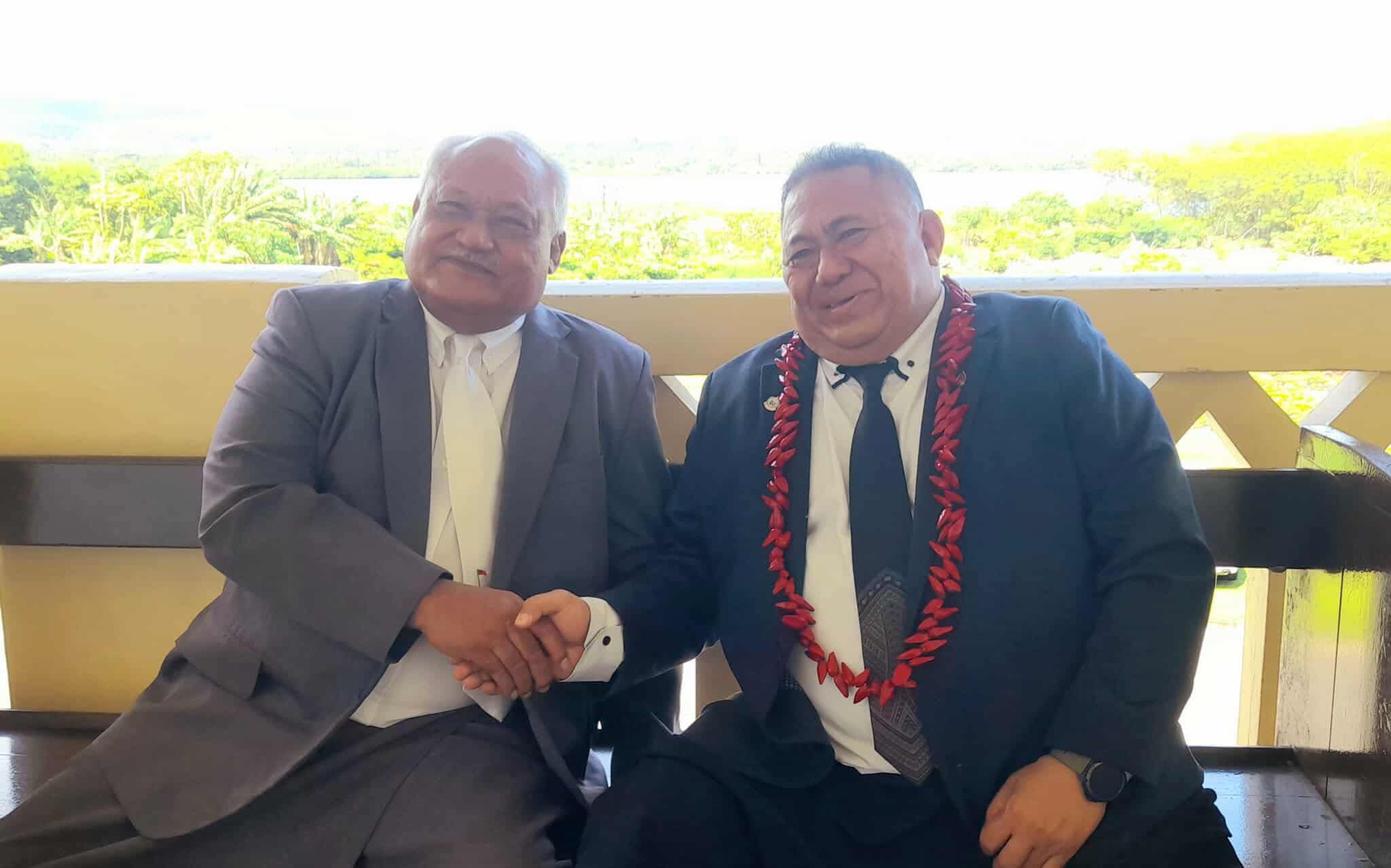 Former and Current MPs for Faasaleleaga 3, Hon Papalii Li'o Ta'eu Masepa'u with MP Namulauulu Sami Leota