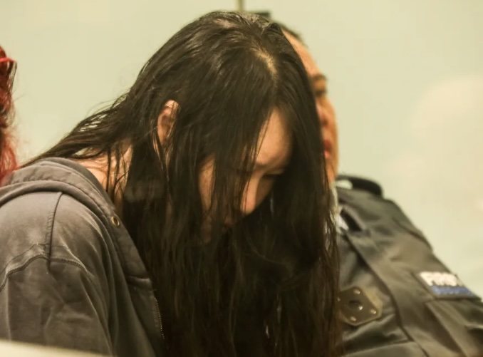 Hakyung Lee stares downward during her entencing at the Auckland High Court