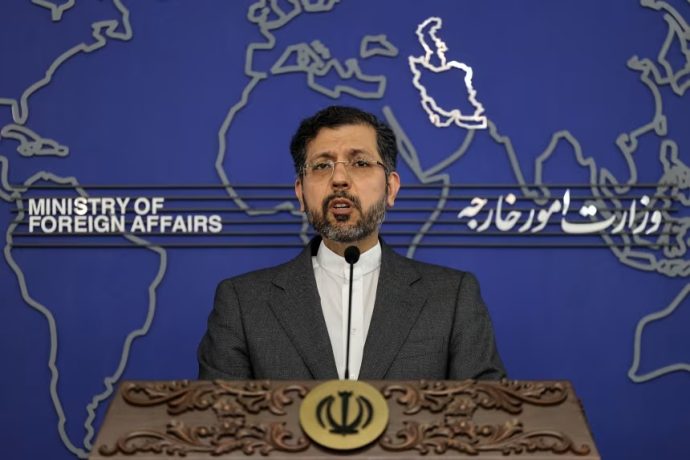 Iran's foreign ministry spokesman Saeed Khatibzadeh holds a press conference in Tehran on May 9, 2022