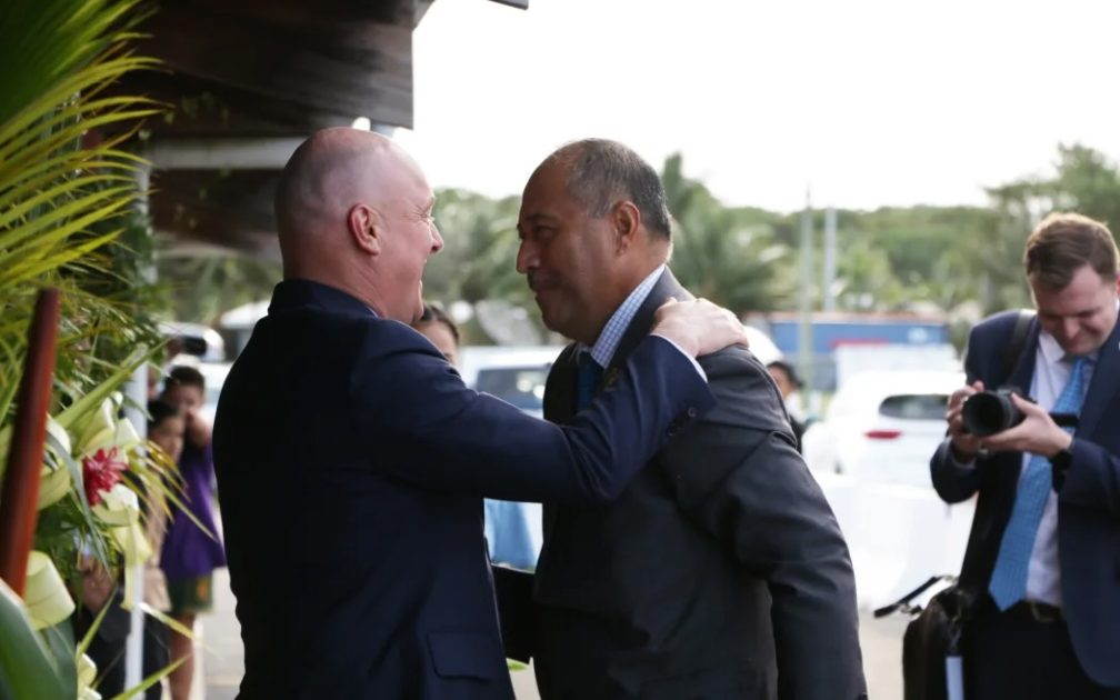 New Zealand Prime Minister Christopher Luxon, left, and Niuean Prime Minister Dalton Tagelagi. (file image)