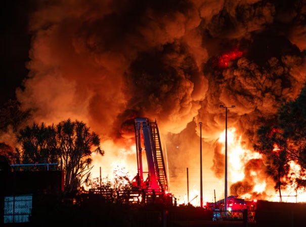 A man is due in court today following a large fire at a Waiuku business on Monday night.