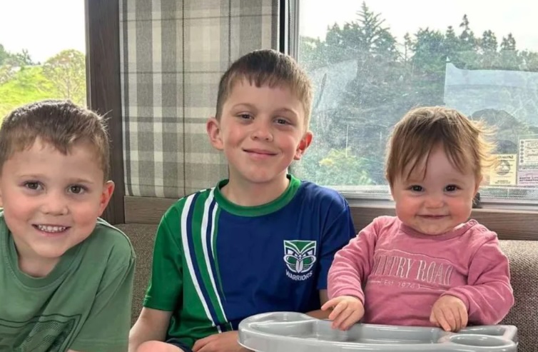 The children have been named in the Givealittle campaign for their mother as August, Hugo and Goldie