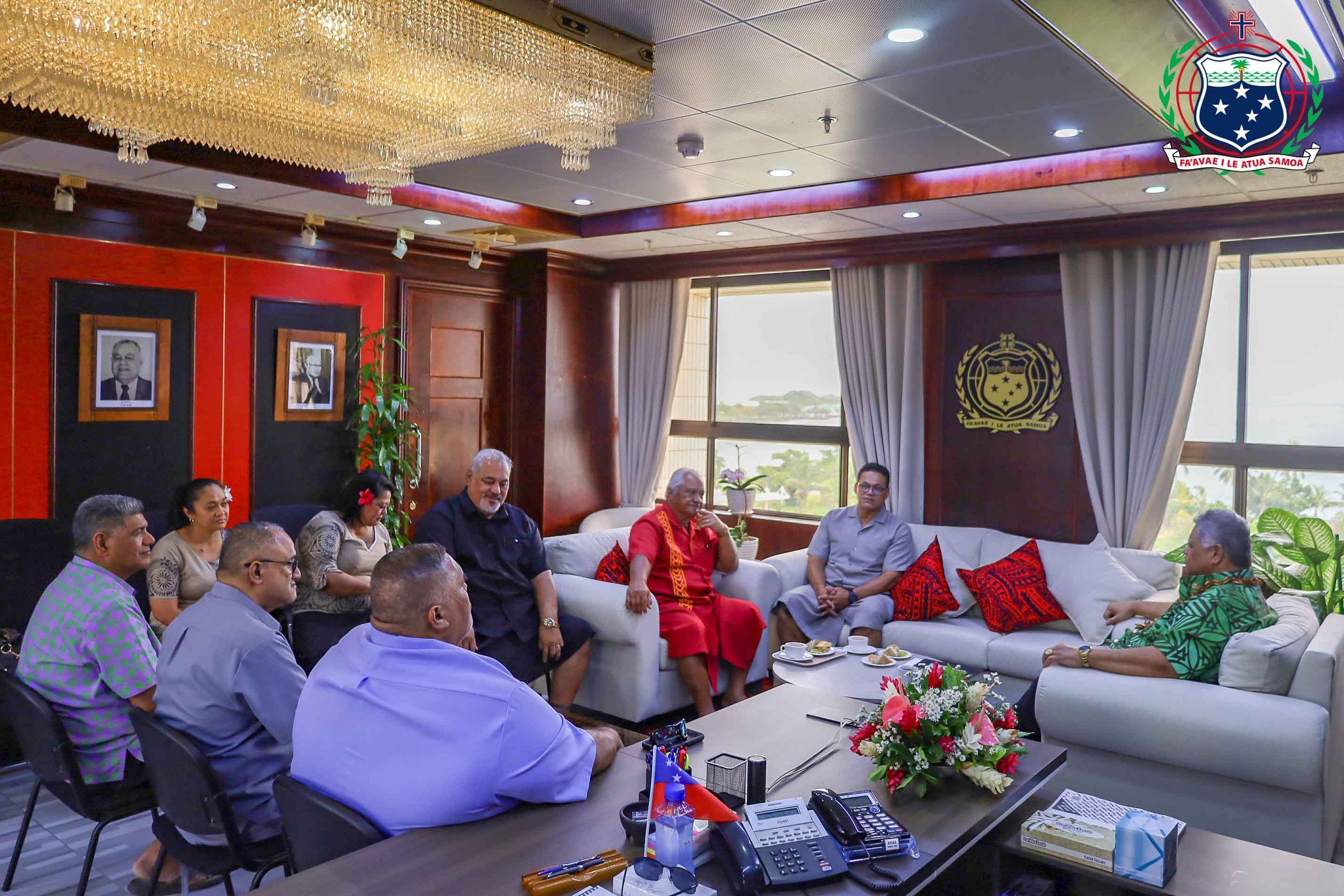 Delegation from American Samoa with Samoa PM