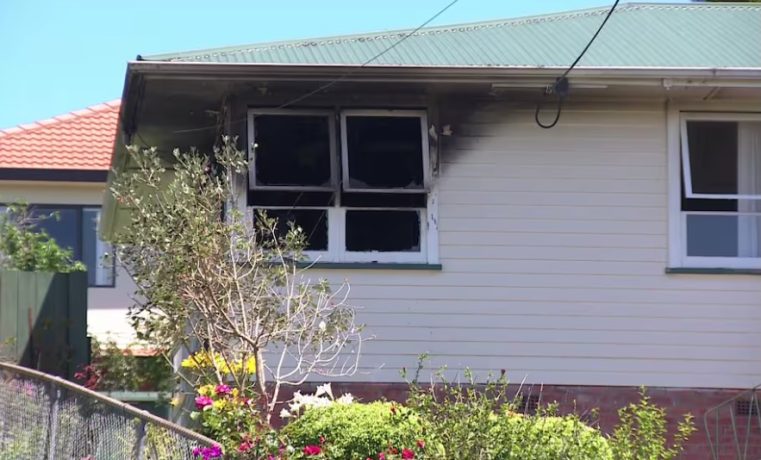 A fire damaged house in Aucklands New Lynn.