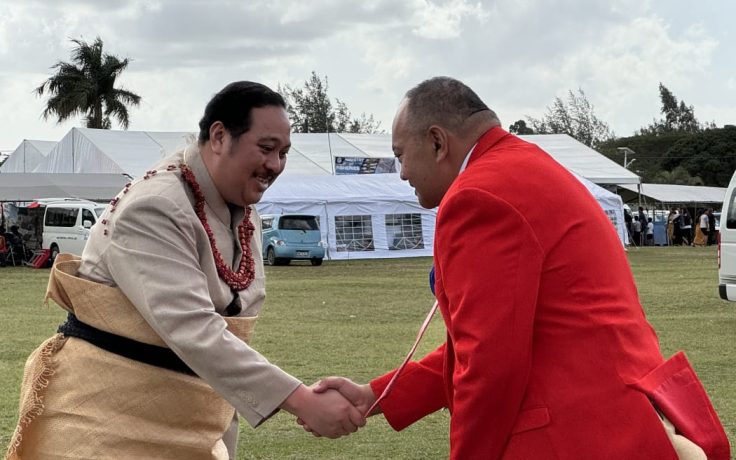 Tonga Crown Prince Tupouto'a Ulukalala with previous prime minister and current MP Hu'akavameiliku Siaosi Sovaleni.