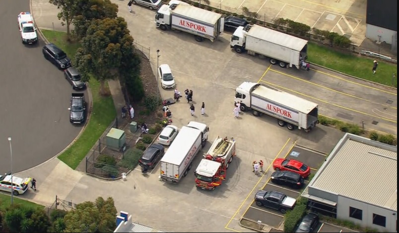 Fourteen people have been taken to hospital after a carbon monoxide leak at a pork processing plant in Melbourne's west.