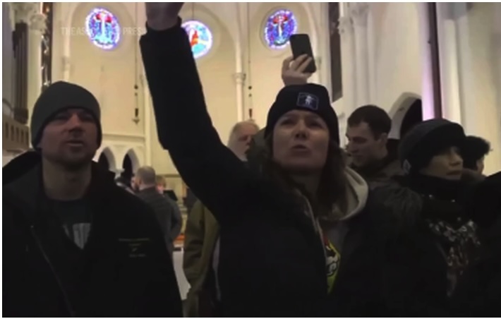 miri3 Protesters interrupted a church service in St. Paul, Minnesota, where they said a local US Immigration and Customs Enforcement official serves as a pastor.