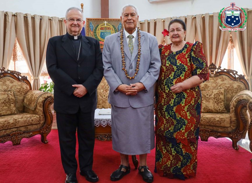 His Excellency Archbishop Gábor Pintér Apostolic Nuncio of the Holy See meets His Highness the Head of States and his Good Lady