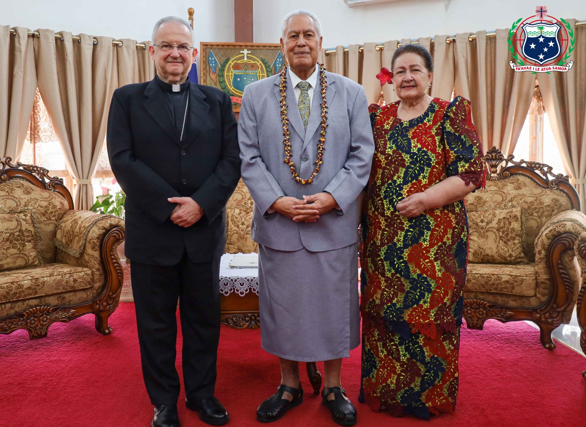 His Excellency Archbishop Gábor Pintér Apostolic Nuncio of the Holy See meets His Highness the Head of States and his Good Lady