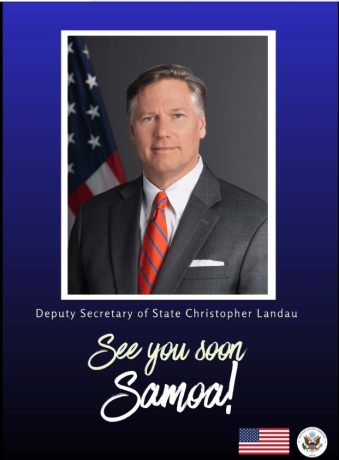 US Deputy Secretary of State, Christopher Landau to visit Samoa