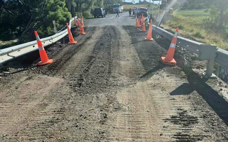 Repaired Lake Ferry Road at Turanganui River bridge.