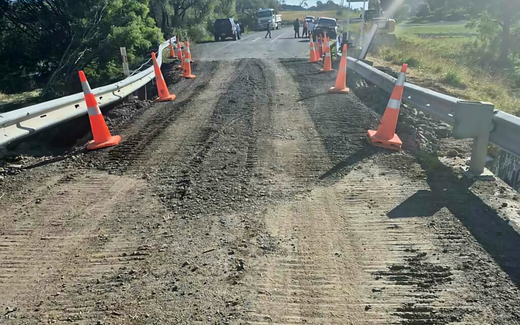 Repaired Lake Ferry Road at Turanganui River bridge.