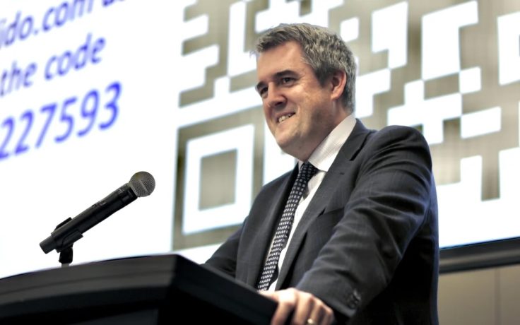 Housing Minister, Chris Bishop at the announcement.