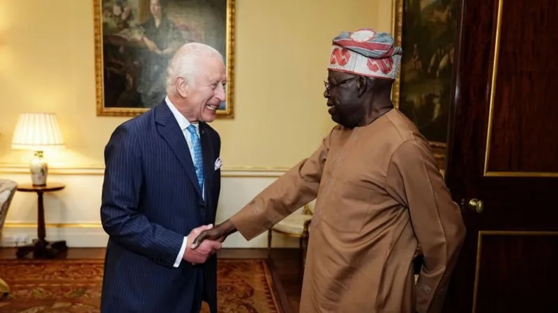 King Charles (left) will host Nigerian President Bola Tinubu (right) in March.