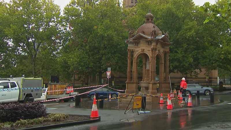 The nearby St Mary's Cathedral College was closed for the day. Photo 9News