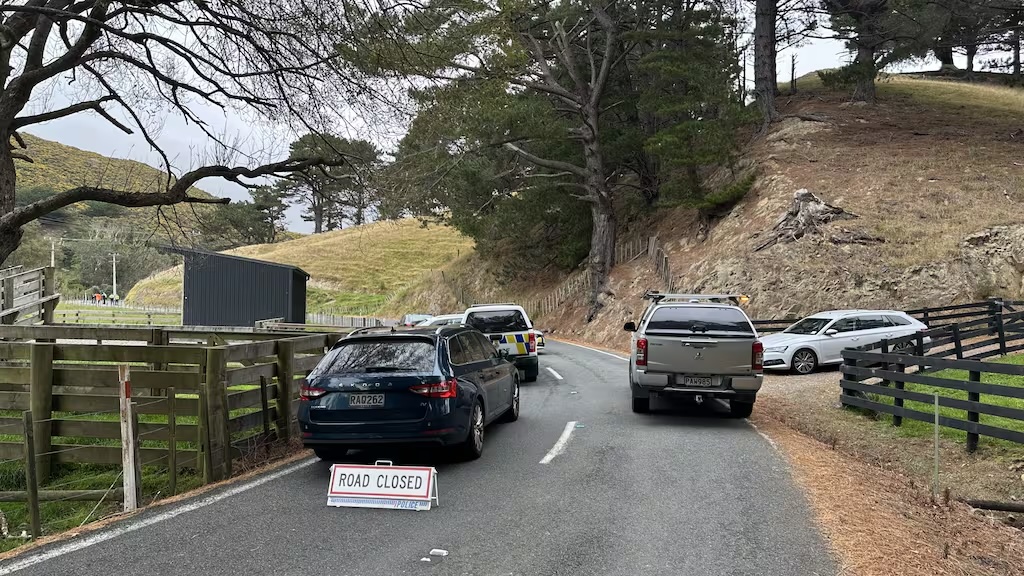 Police were called to Mākara Rd about 8am following reports of a vehicle upside down in a body of water.