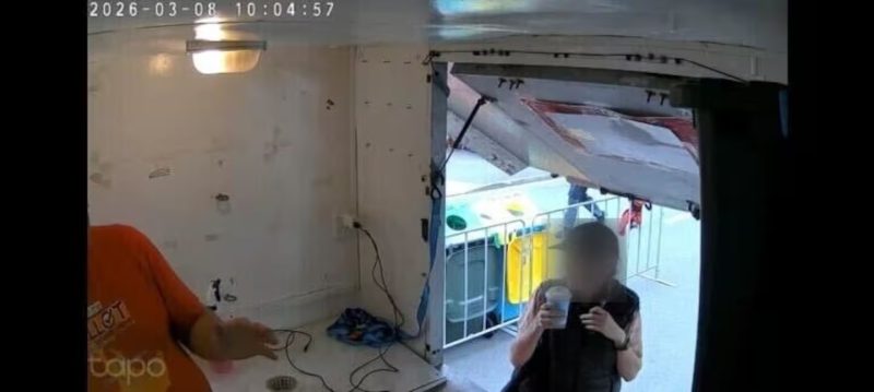 The customer was seen on surveillance footage about 10am on Sunday.