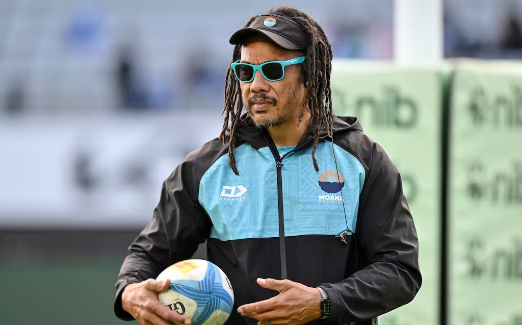Moana Pasifika head coach Tana Umaga pictured before his team's loss to the Blues at Eden Park.