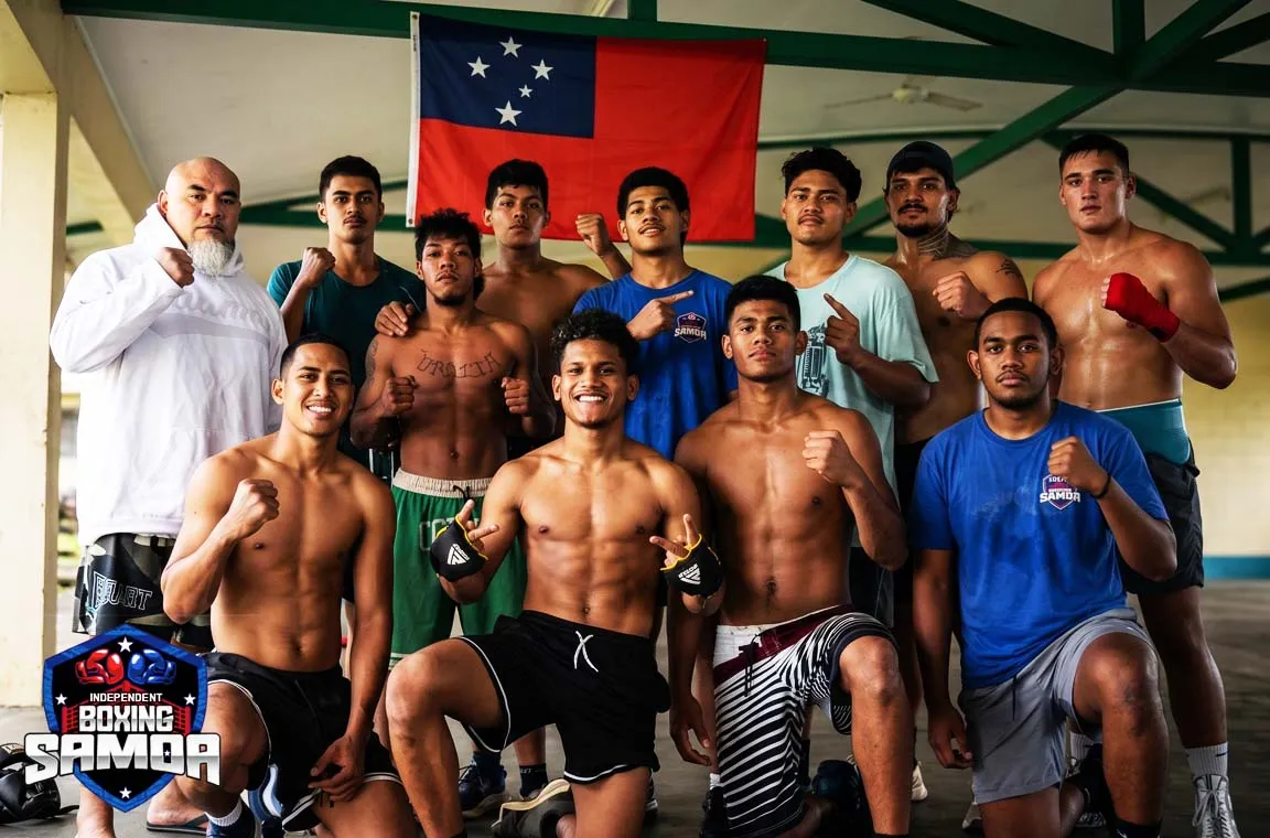 Members of the IBS Team with Head Trainer and boxing legend, Faumuina To'aletai David Tua.