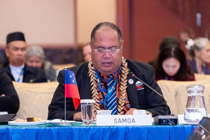 Minister of Agriculture & Fisheries, Hon Fuimaono Maiava Tito Asafo.