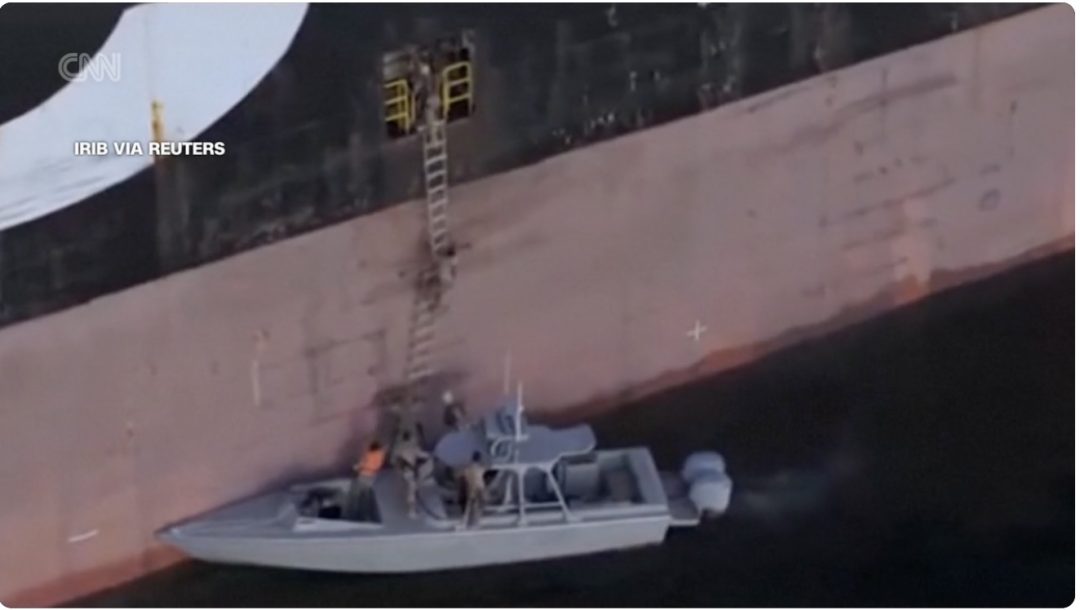 Iranian state media airs video purportedly showing soldiers seizing container ships in Strait of Hormuz