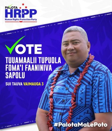 Tuuamaalii Tupuola Faaniniva Fomai Sapolu - Sui tauva mo le Bi-Election a Vimauga 3