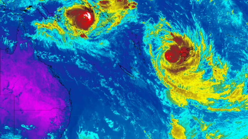 Two cyclones have formed over waters near Australia.